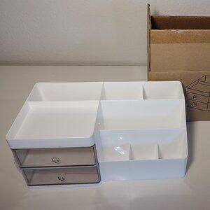NWT, Desktop Organizer - White Plastic Stationery Holder